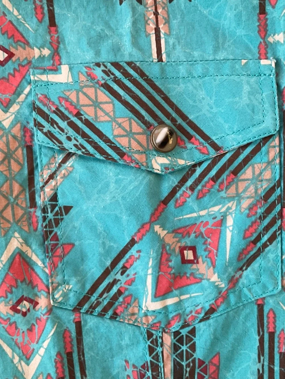 SALE‼️ ROCK&ROLL COWGIRL WOMENS SOUTHWEST AZTEC FITTED PEARL SNAP BLOUSE SMALL - Picture 4 of 10